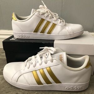 White and Gold Adidas
